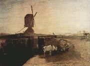 Joseph Mallord William Turner Grand Junction Canal at Southall Mill Windmill and Lock (mk31) oil painting
